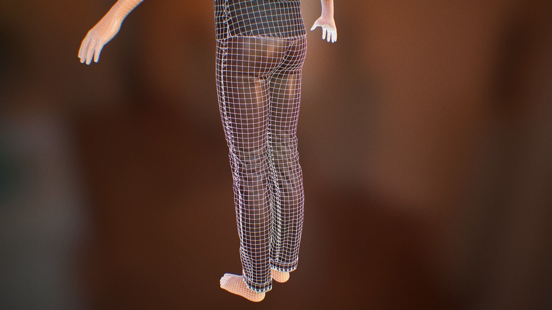 Pant suit Low-poly 3D model_15