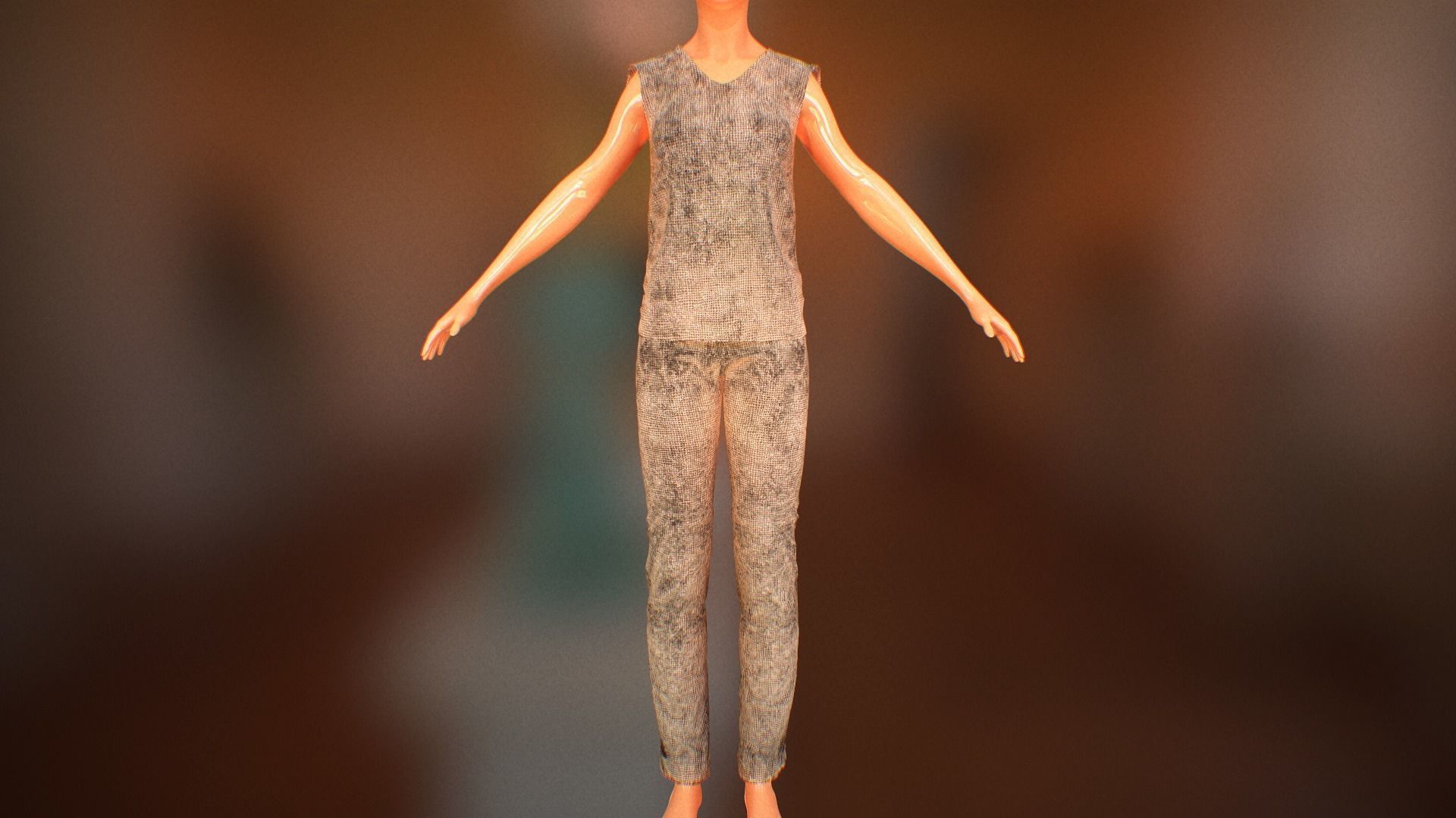 Pant suit Low-poly 3D model_23