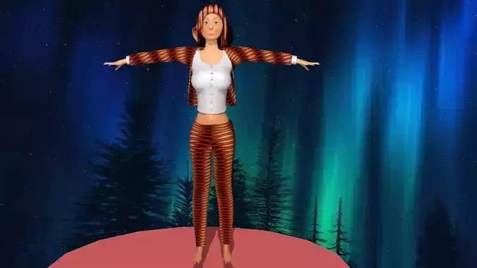 woman in blinding suit