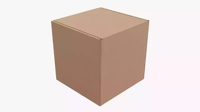Corrugated cardboard box packaging 05 3D model