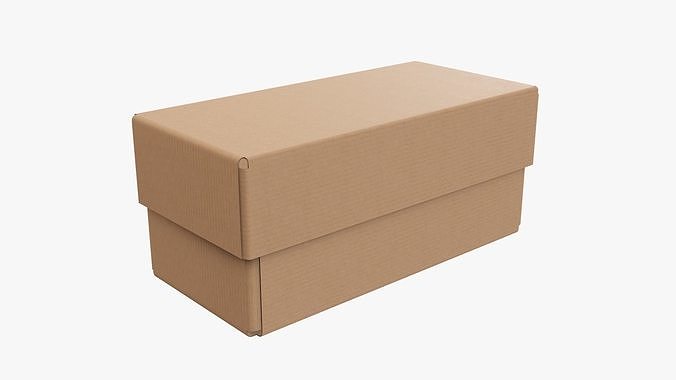 Lid and try cardboard box packing 01 3D model