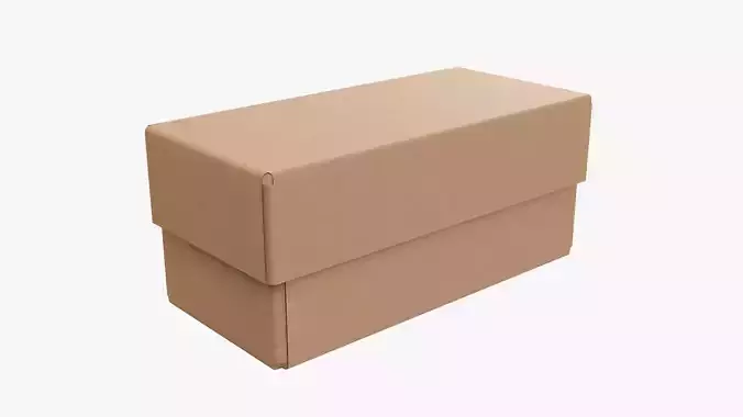 Lid and try cardboard box packing 01 3D model