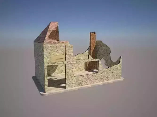 casa en ruinas Free low-poly 3D model