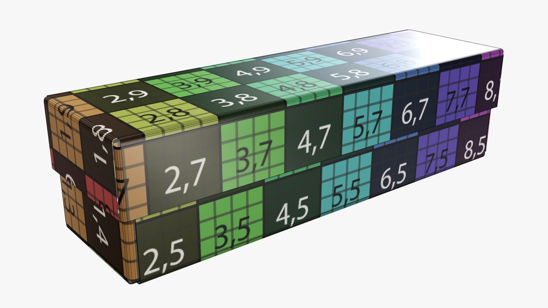 Lid and try cardboard box packing 02 3D model_11