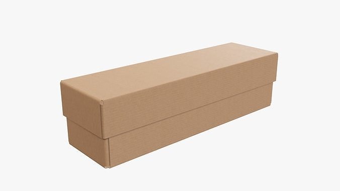 Lid and try cardboard box packing 02 3D model