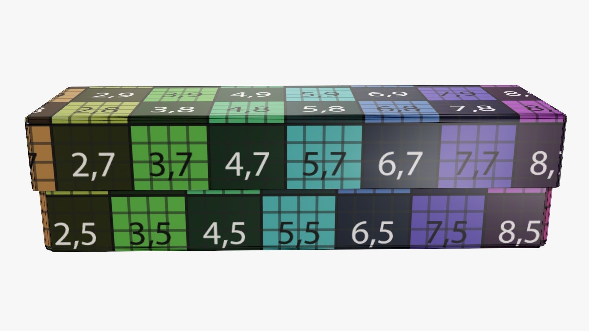 Lid and try cardboard box packing 02 3D model_12