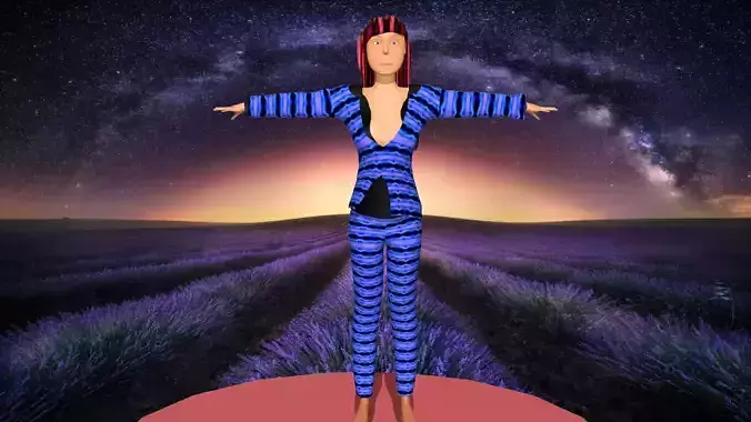 woman in magical suit