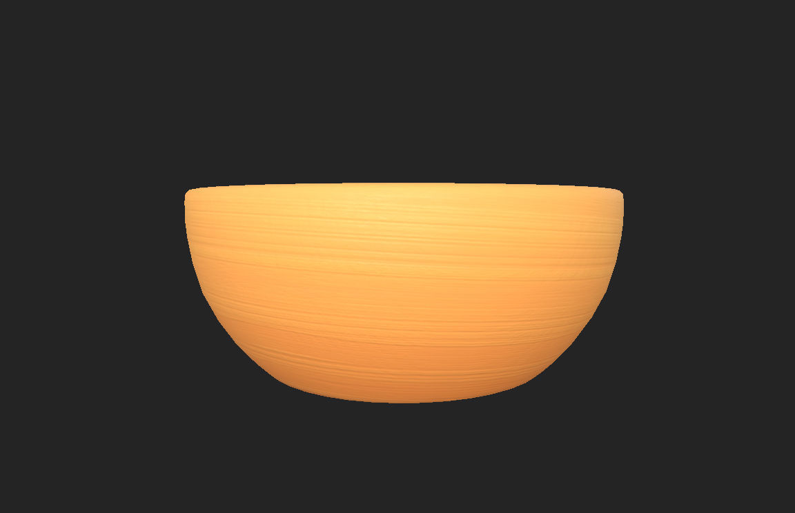 Yogurt orange bowl 3D model_9