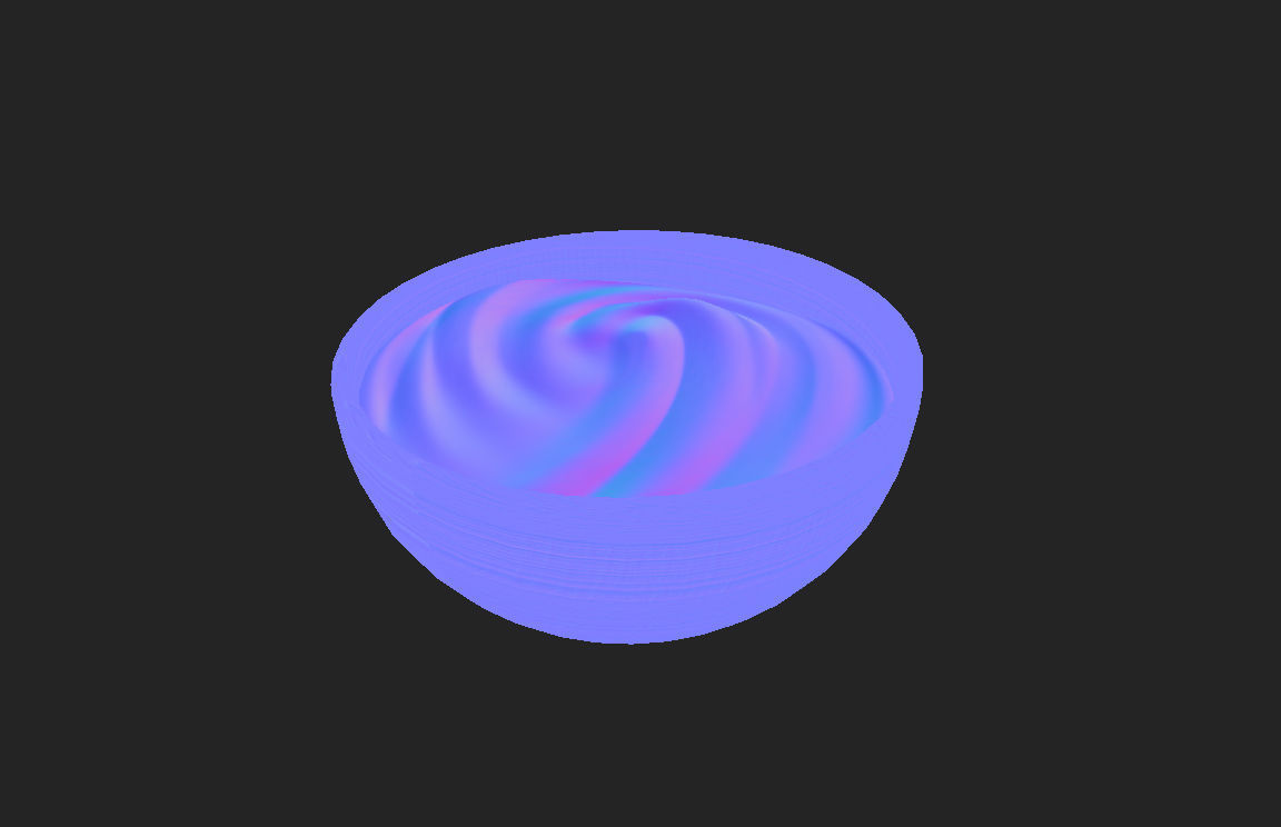 Yogurt orange bowl 3D model_8