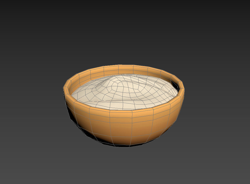 Yogurt orange bowl 3D model_14