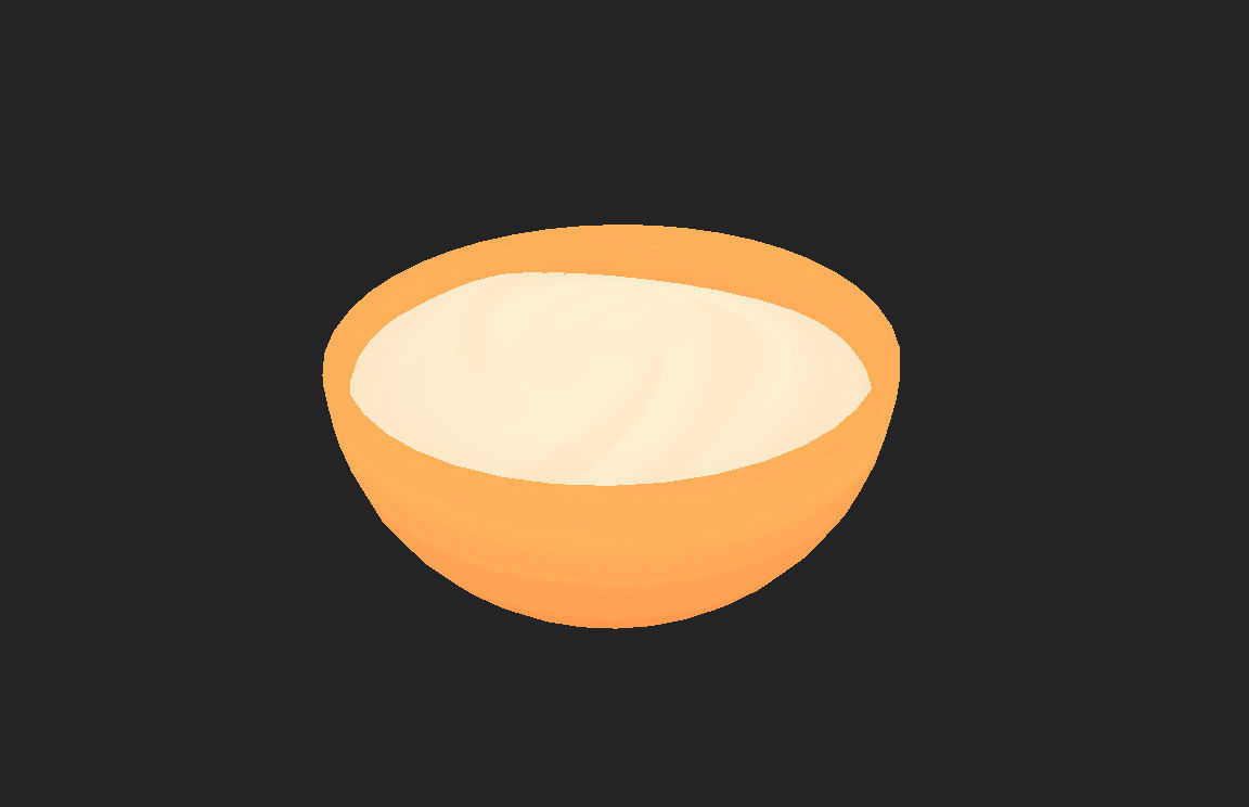 Yogurt orange bowl 3D model_7