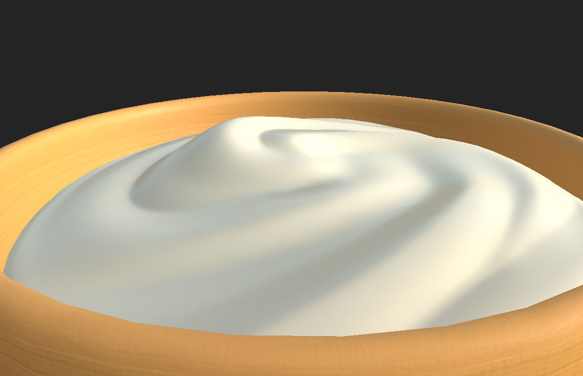 Yogurt orange bowl 3D model_12