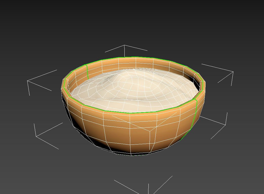 Yogurt orange bowl 3D model_20