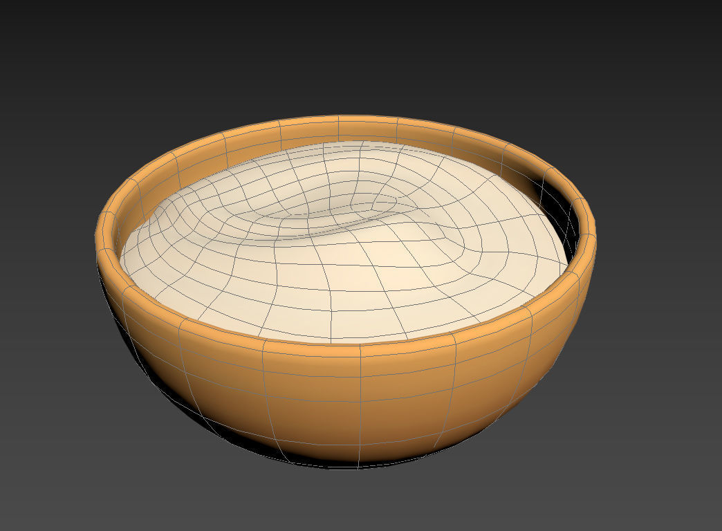 Yogurt orange bowl 3D model_18