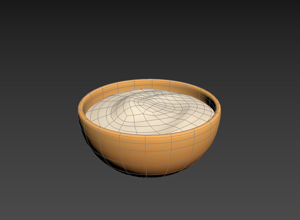 Yogurt orange bowl 3D model_16