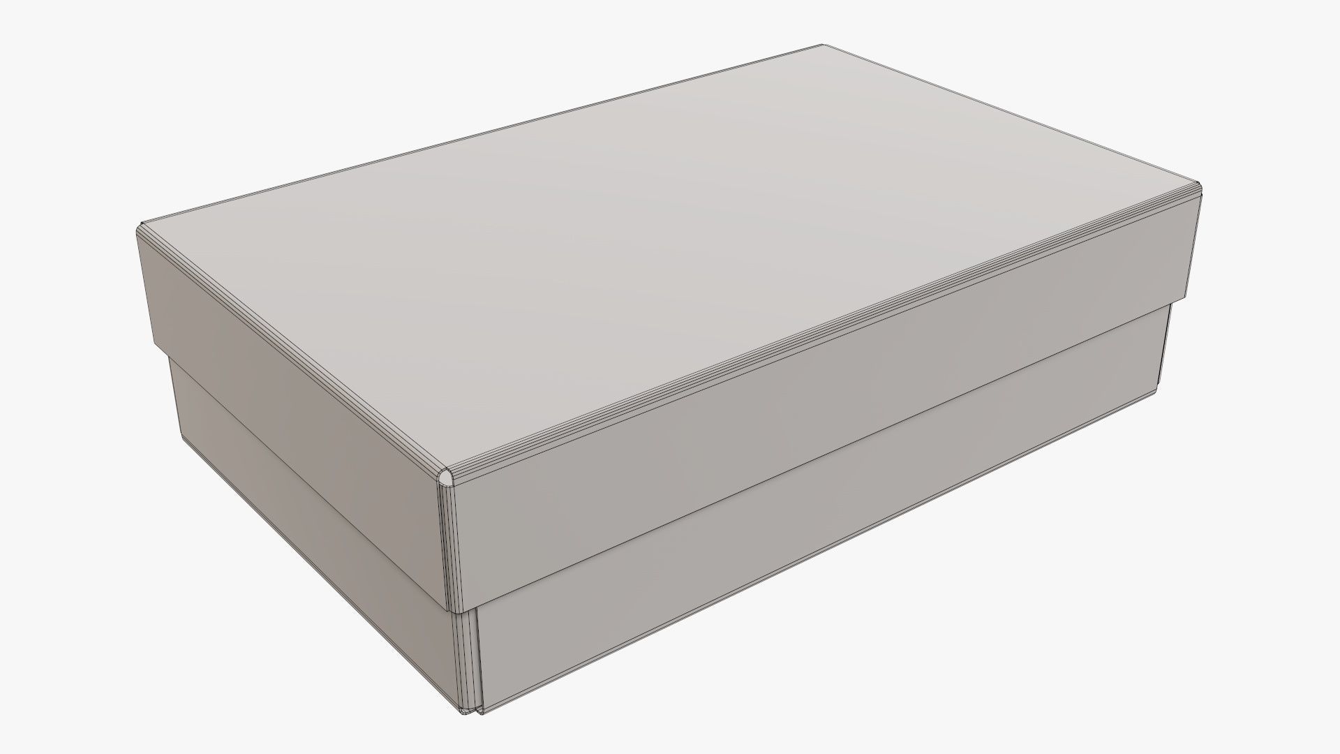 Lid and try cardboard box packing 03 3D model_6