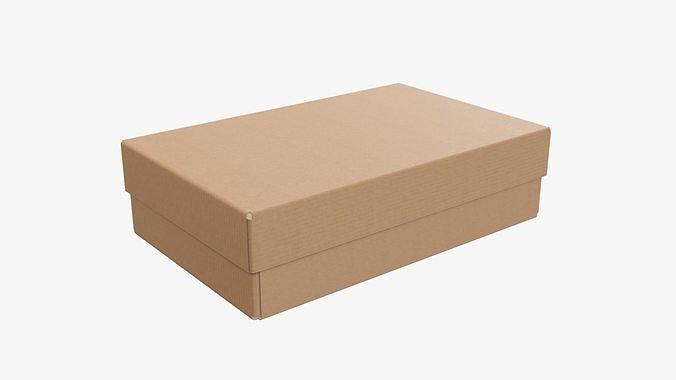 Lid and try cardboard box packing 03 3D model