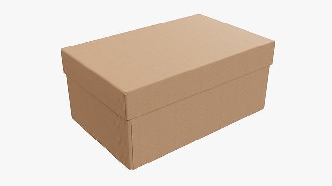 Lid and try cardboard box packing 04 3D model