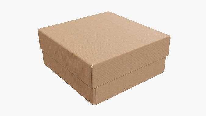 Lid and try cardboard box packing 05 3D model