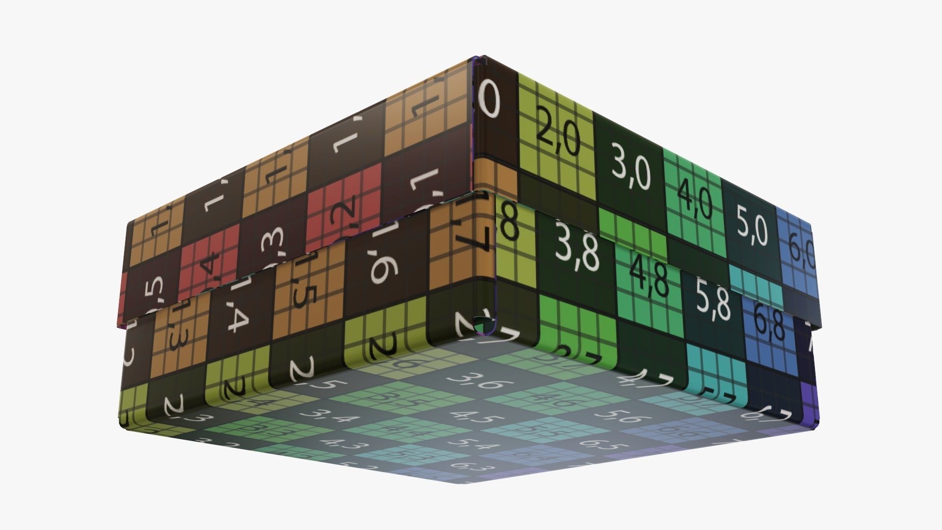 Lid and try cardboard box packing 05 3D model_13