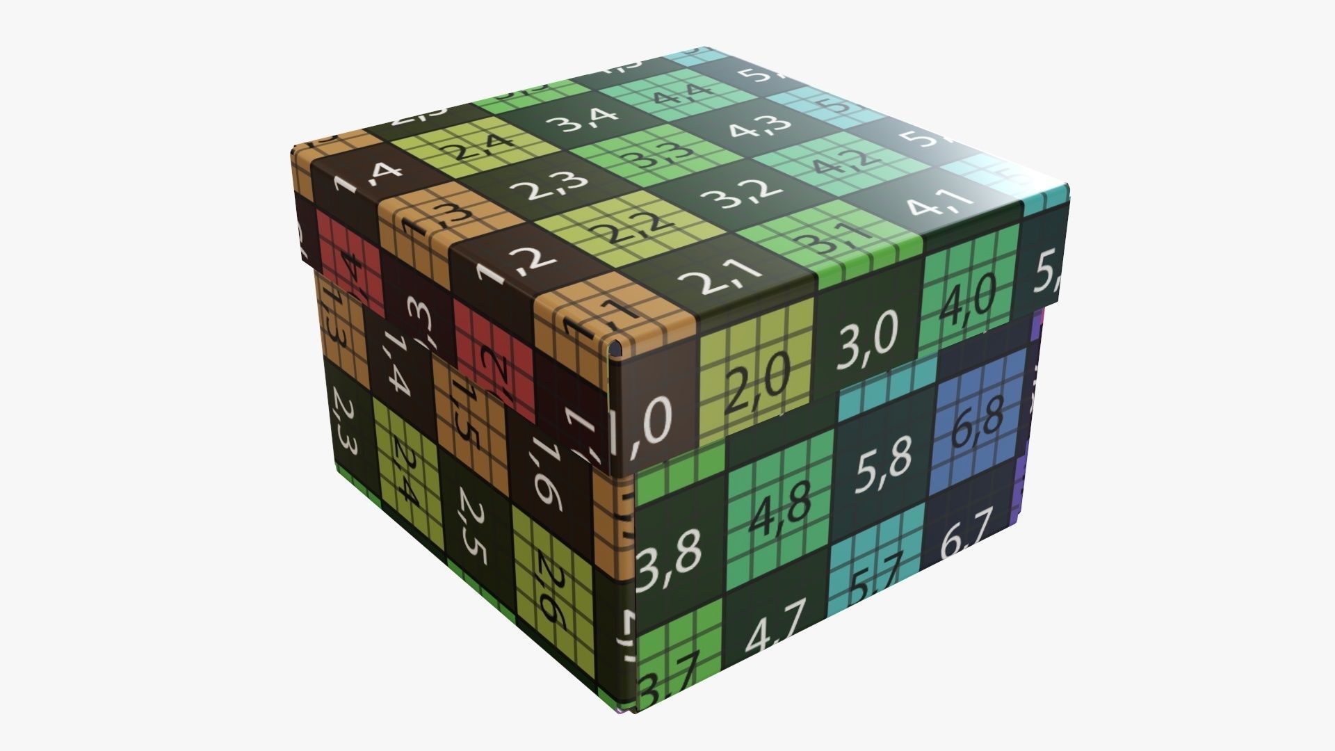 Lid and try cardboard box packing 06 3D model_10