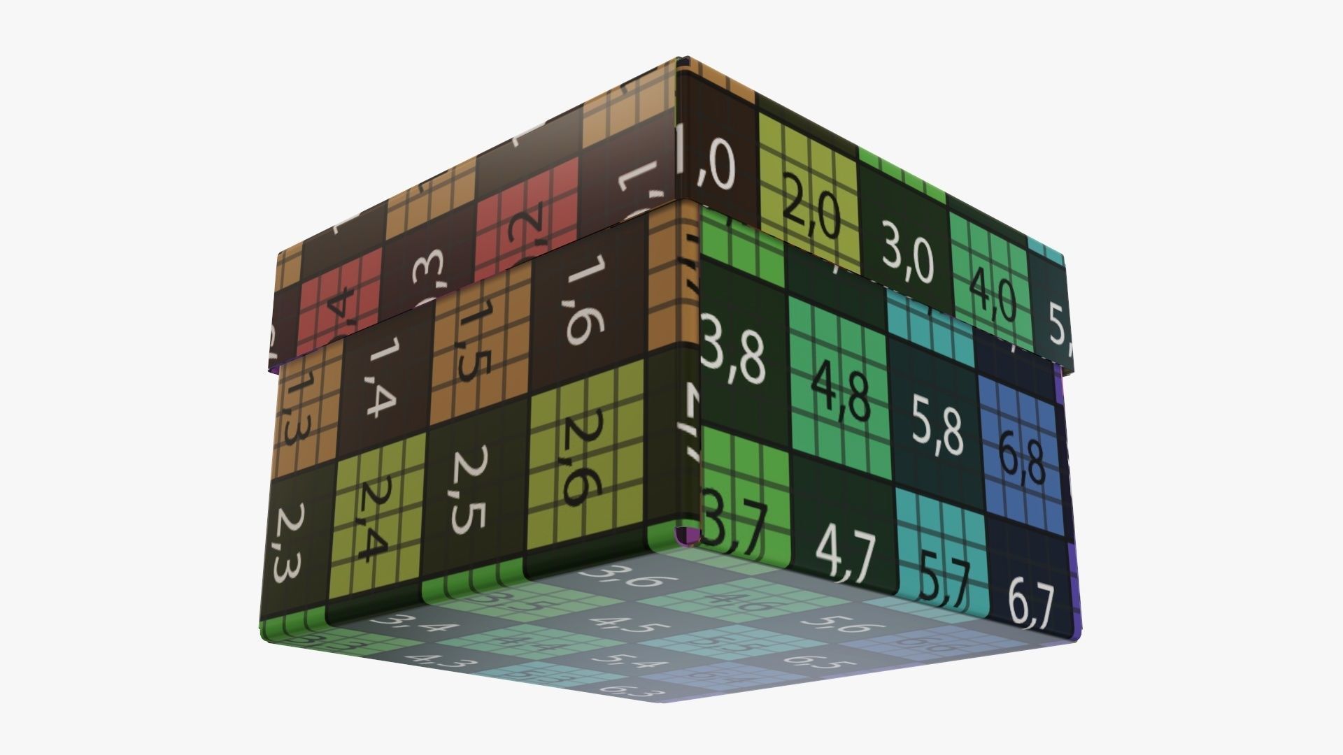 Lid and try cardboard box packing 06 3D model_13