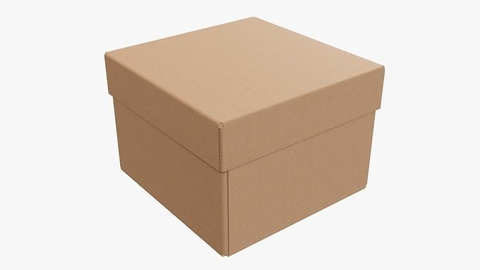 Lid and try cardboard box packing 06 3D model