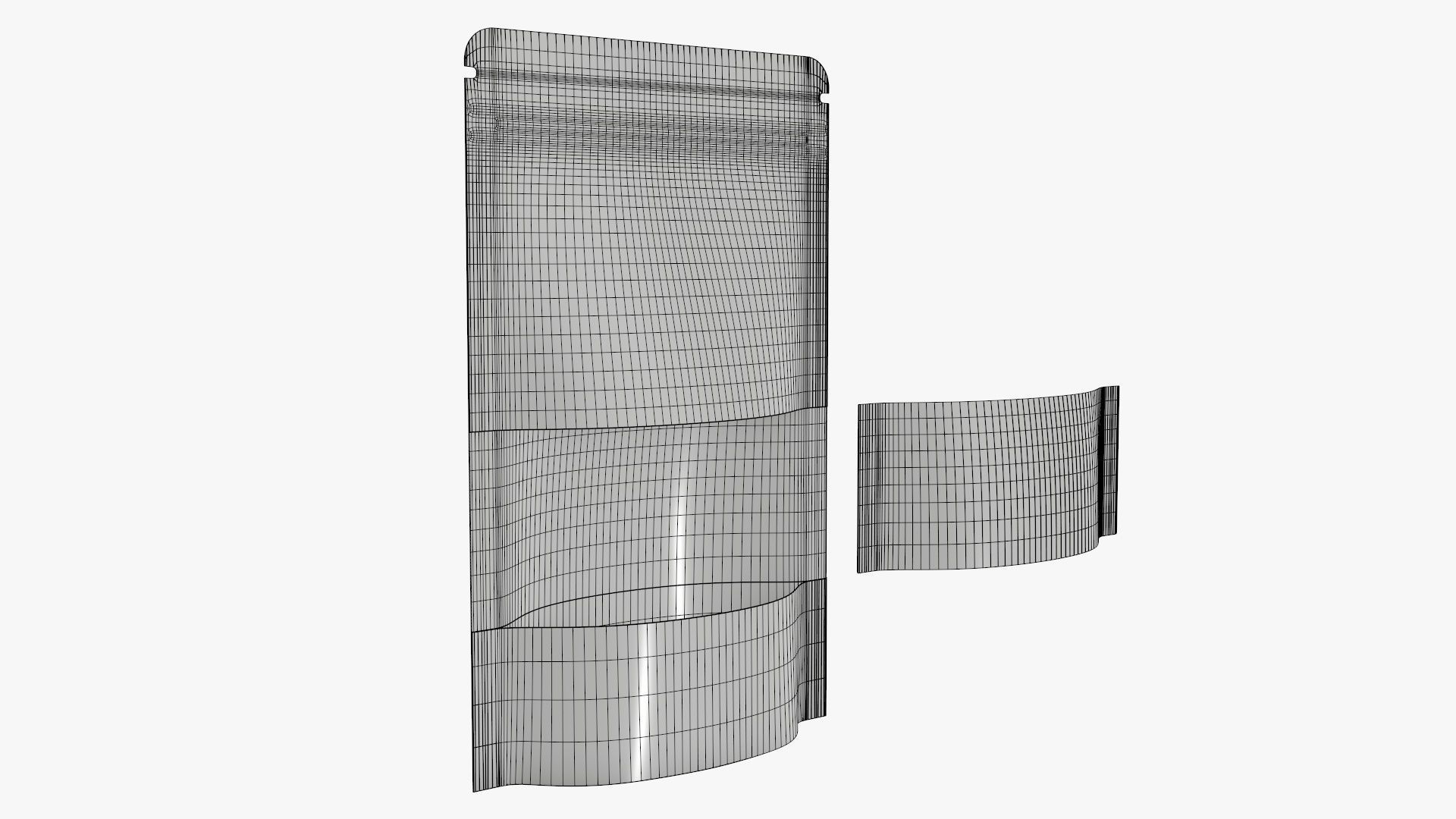 Plastic pouch food bag with screen 3D model_5