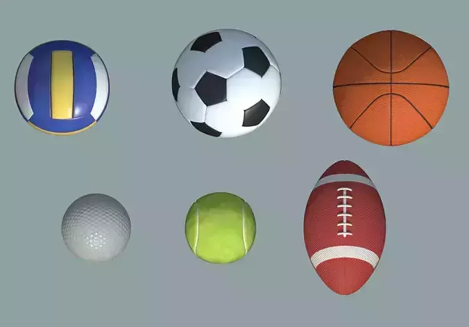Balls Pack Low-poly 3D model
