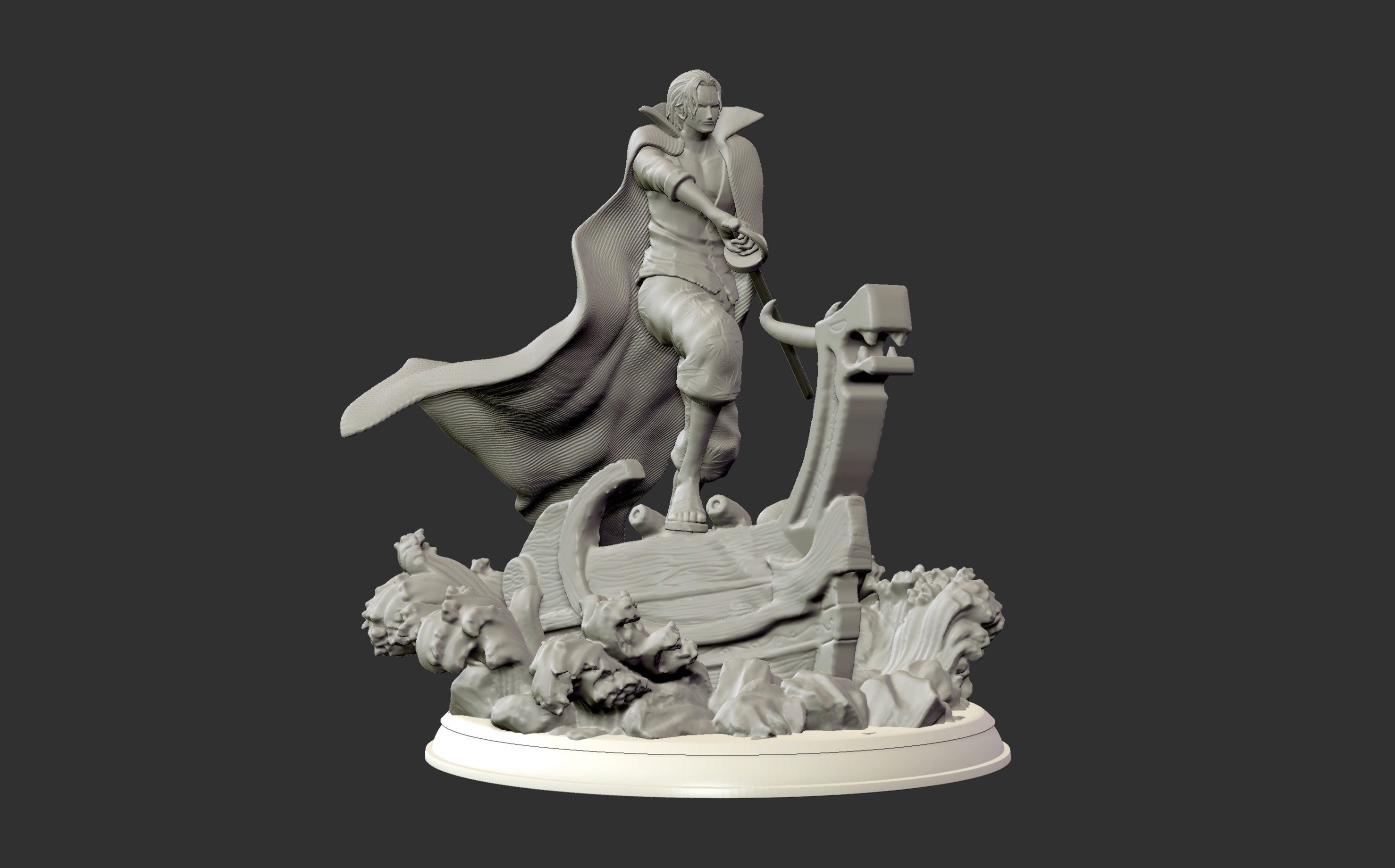 Red Hair Shanks V2 3d print statue - One Piece figurine 3D print model_31