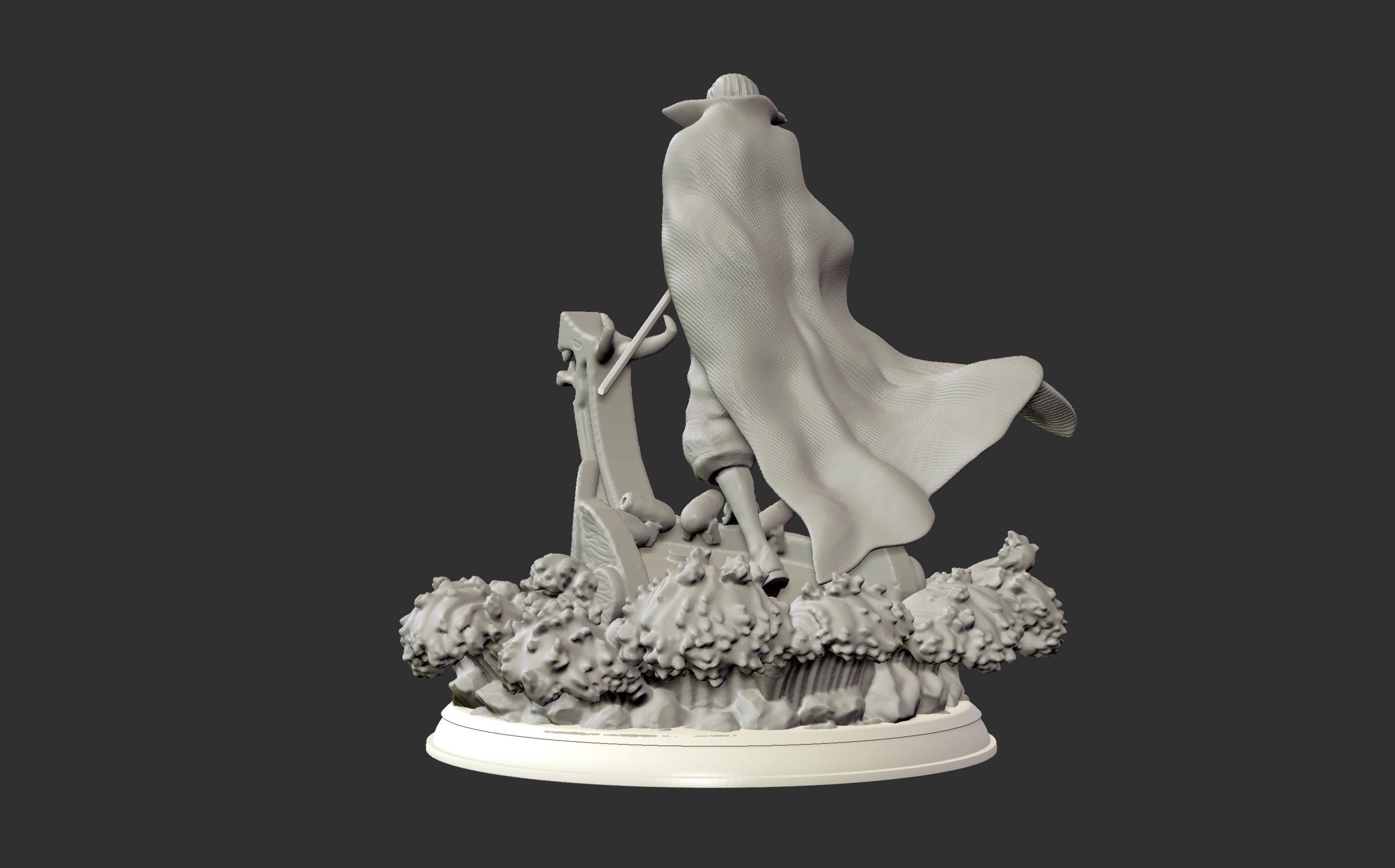 Red Hair Shanks V2 3d print statue - One Piece figurine 3D print model_17