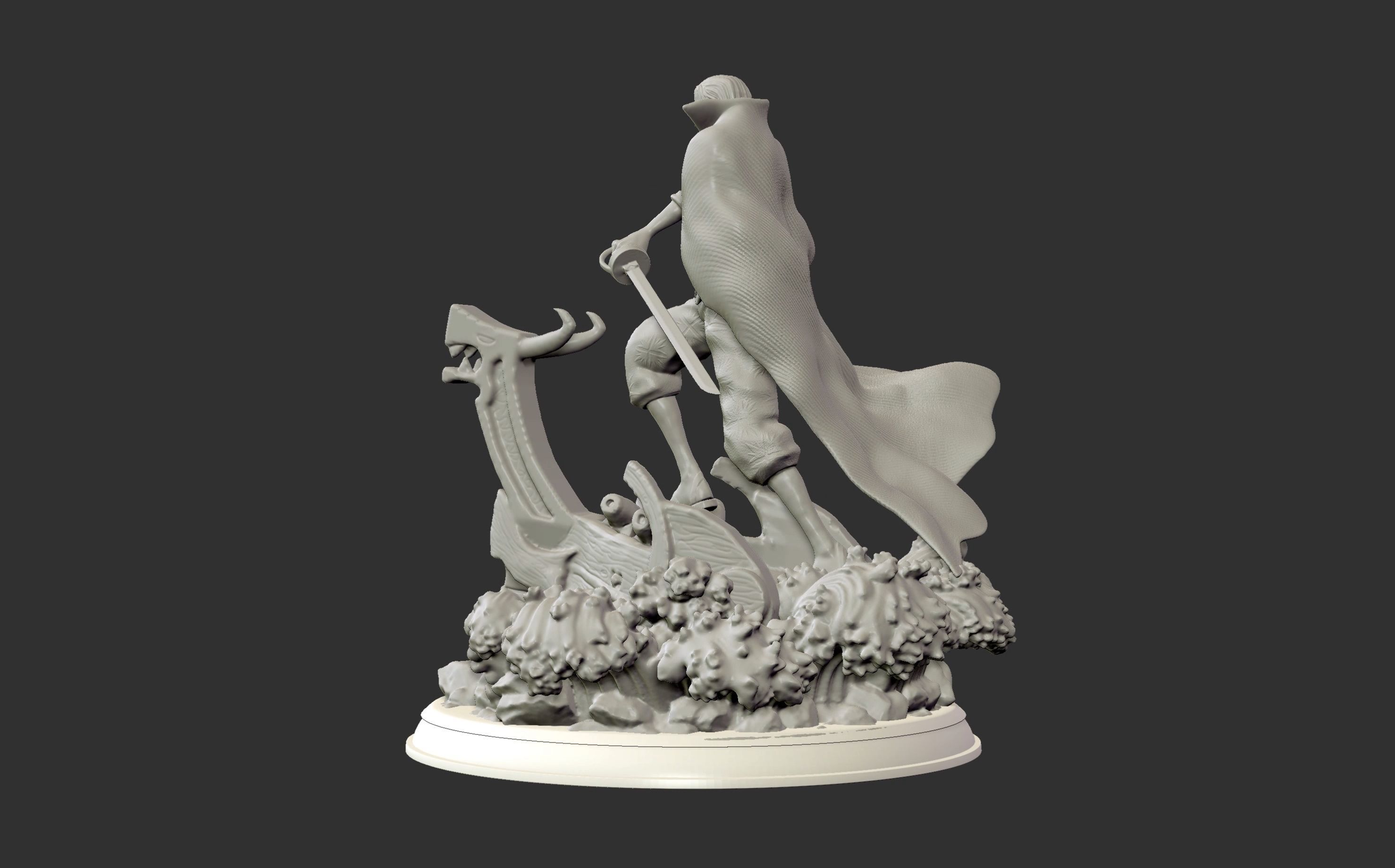 Red Hair Shanks V2 3d print statue - One Piece figurine 3D print model_13