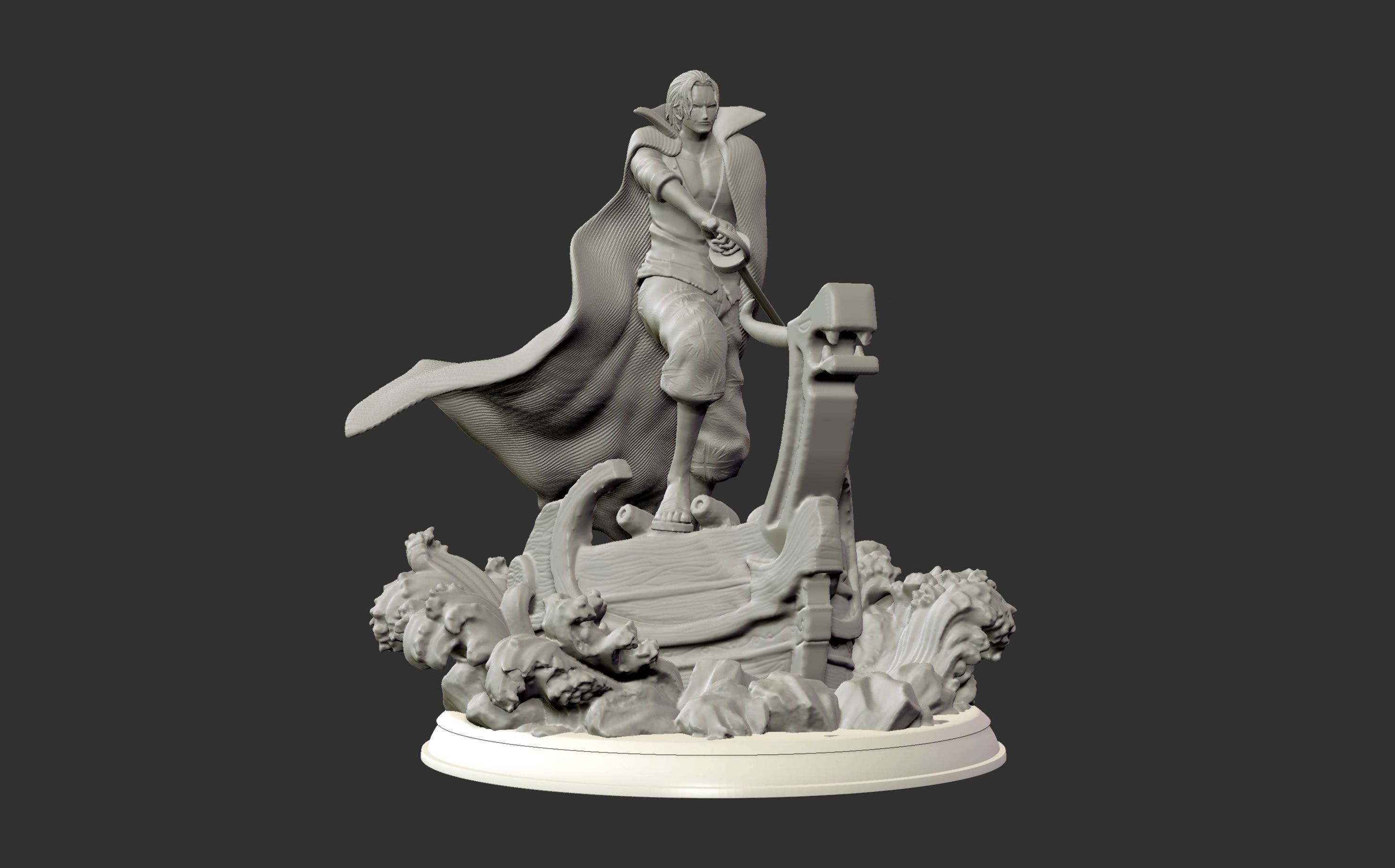 Red Hair Shanks V2 3d print statue - One Piece figurine 3D print model_33