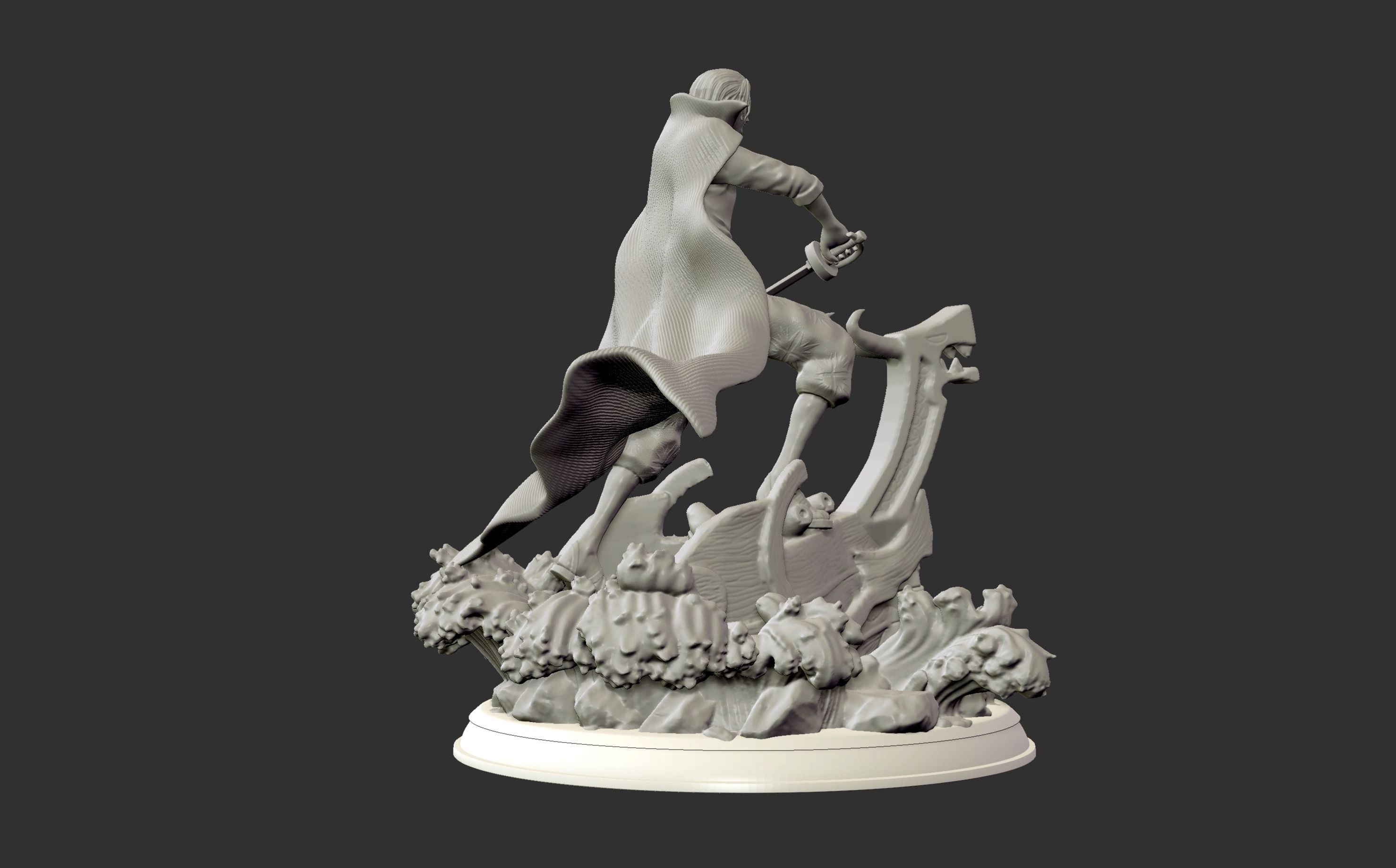 Red Hair Shanks V2 3d print statue - One Piece figurine 3D print model_25