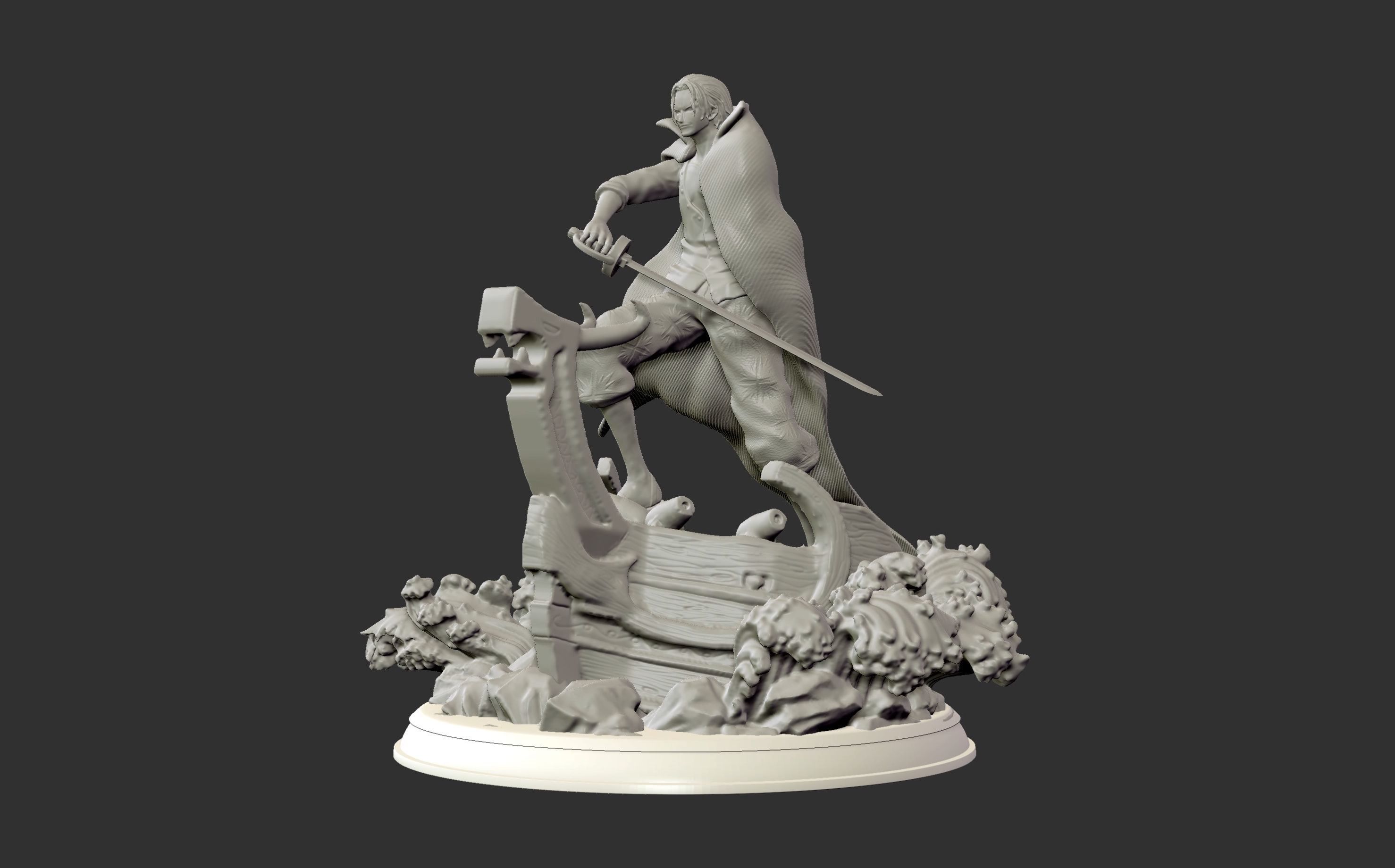 Red Hair Shanks V2 3d print statue - One Piece figurine 3D print model_8