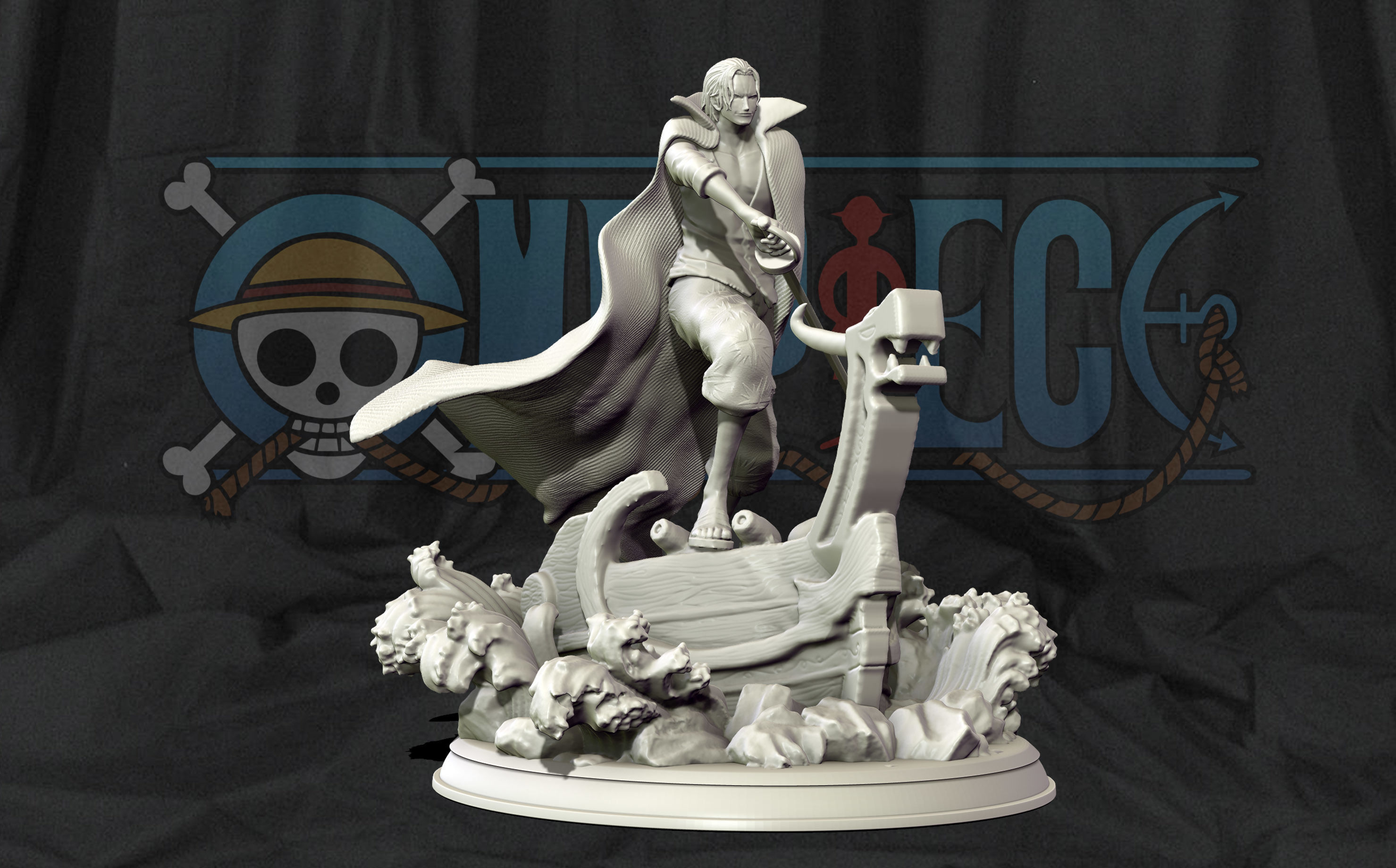 Red Hair Shanks V2 3d print statue - One Piece figurine 3D print model_32