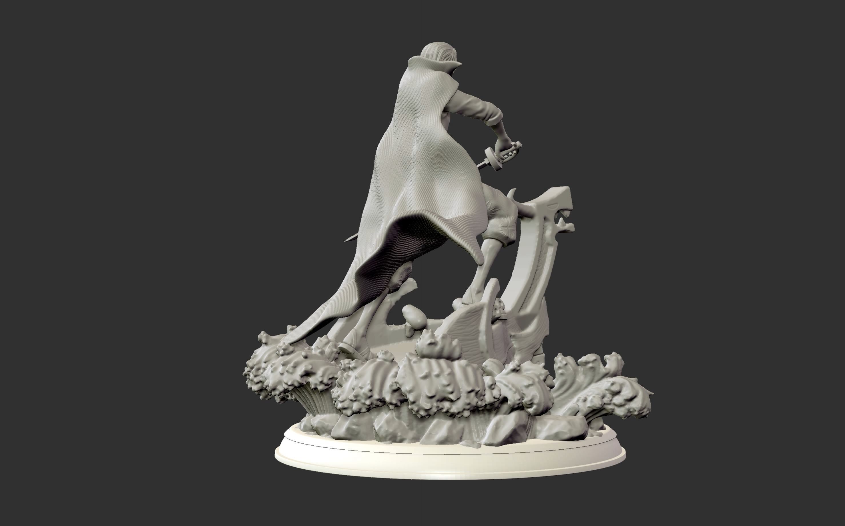 Red Hair Shanks V2 3d print statue - One Piece figurine 3D print model_24