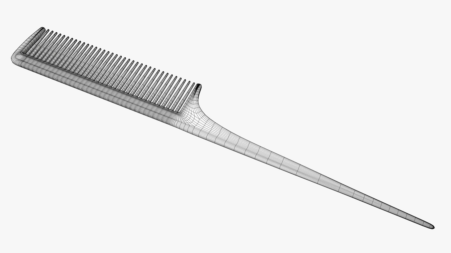 Hair comb rat tail 3D model_10