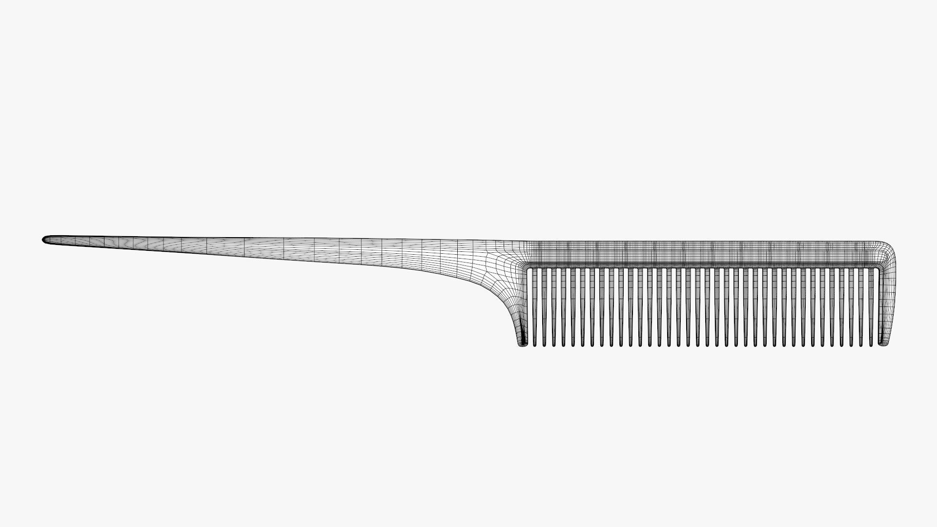 Hair comb rat tail 3D model_8