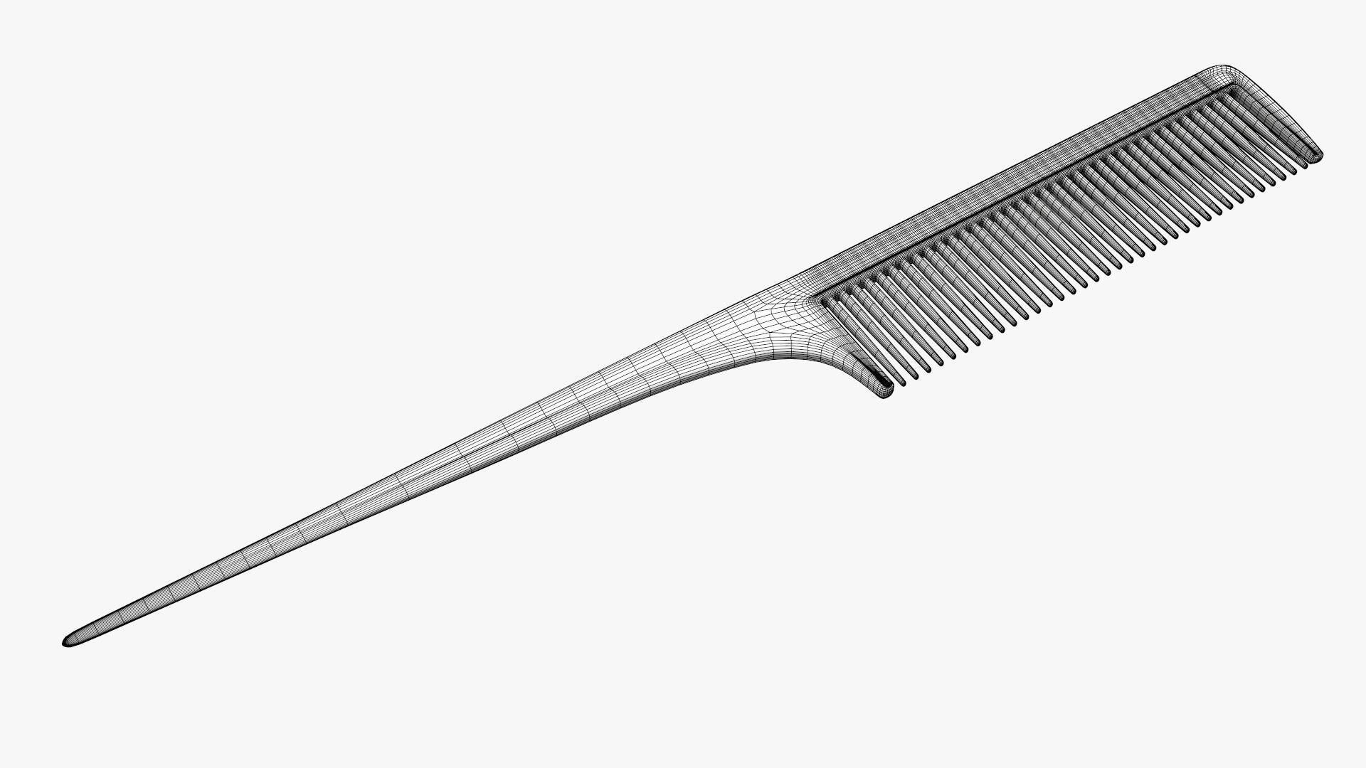 Hair comb rat tail 3D model_6