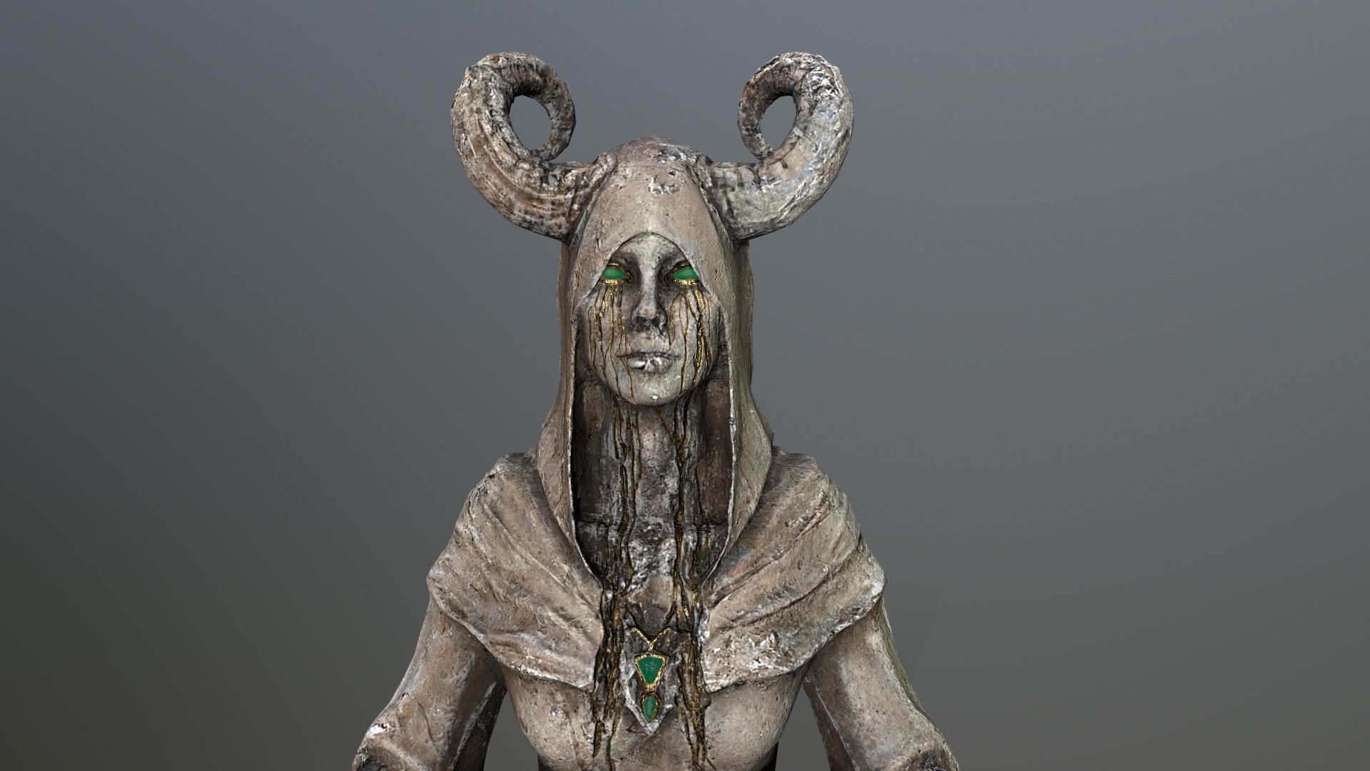 Angel fountain Low-poly 3D model_7