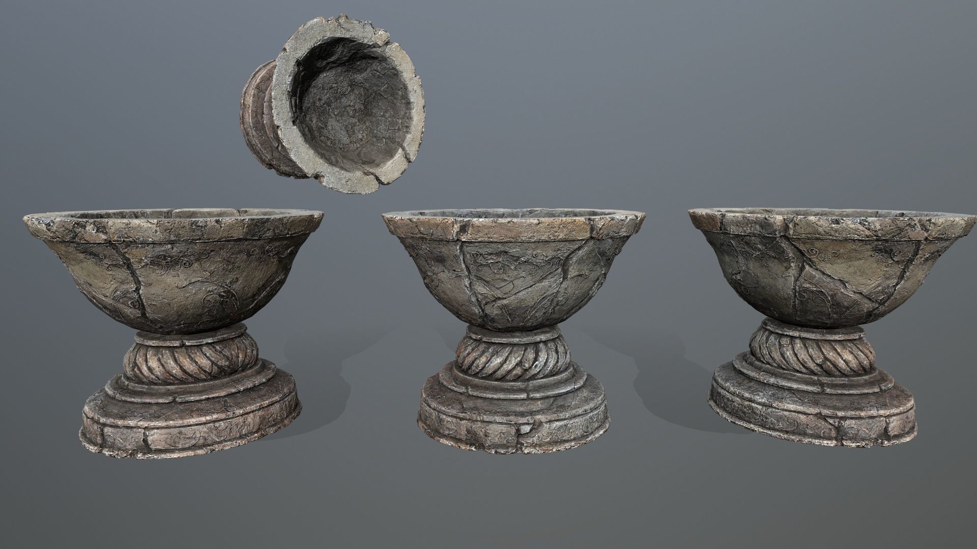 Angel fountain Low-poly 3D model_4