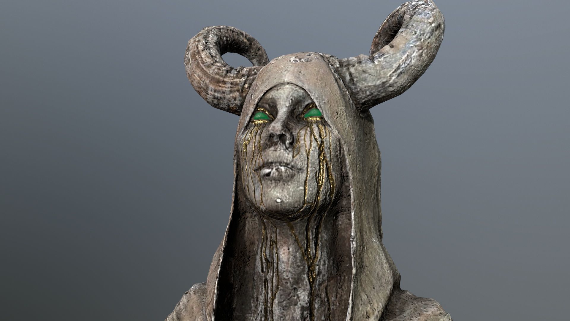 Angel fountain Low-poly 3D model_8