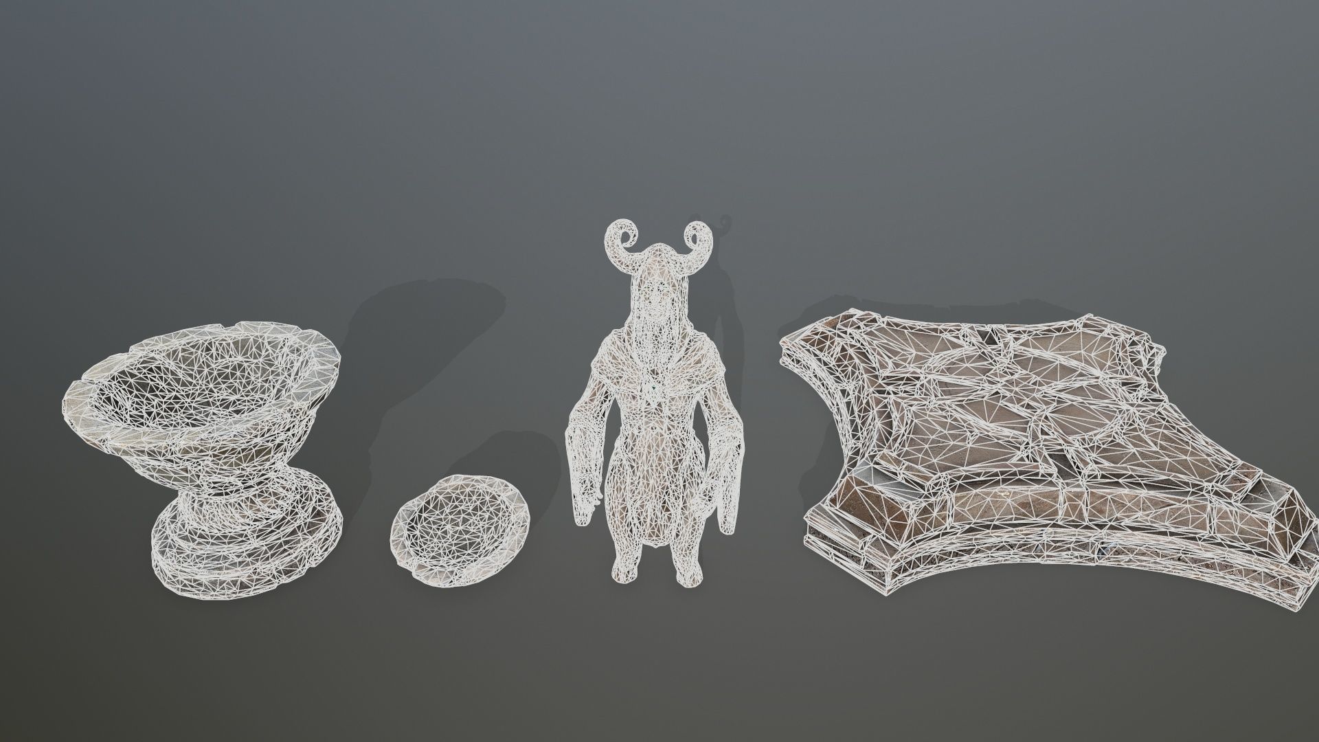 Angel fountain Low-poly 3D model_11