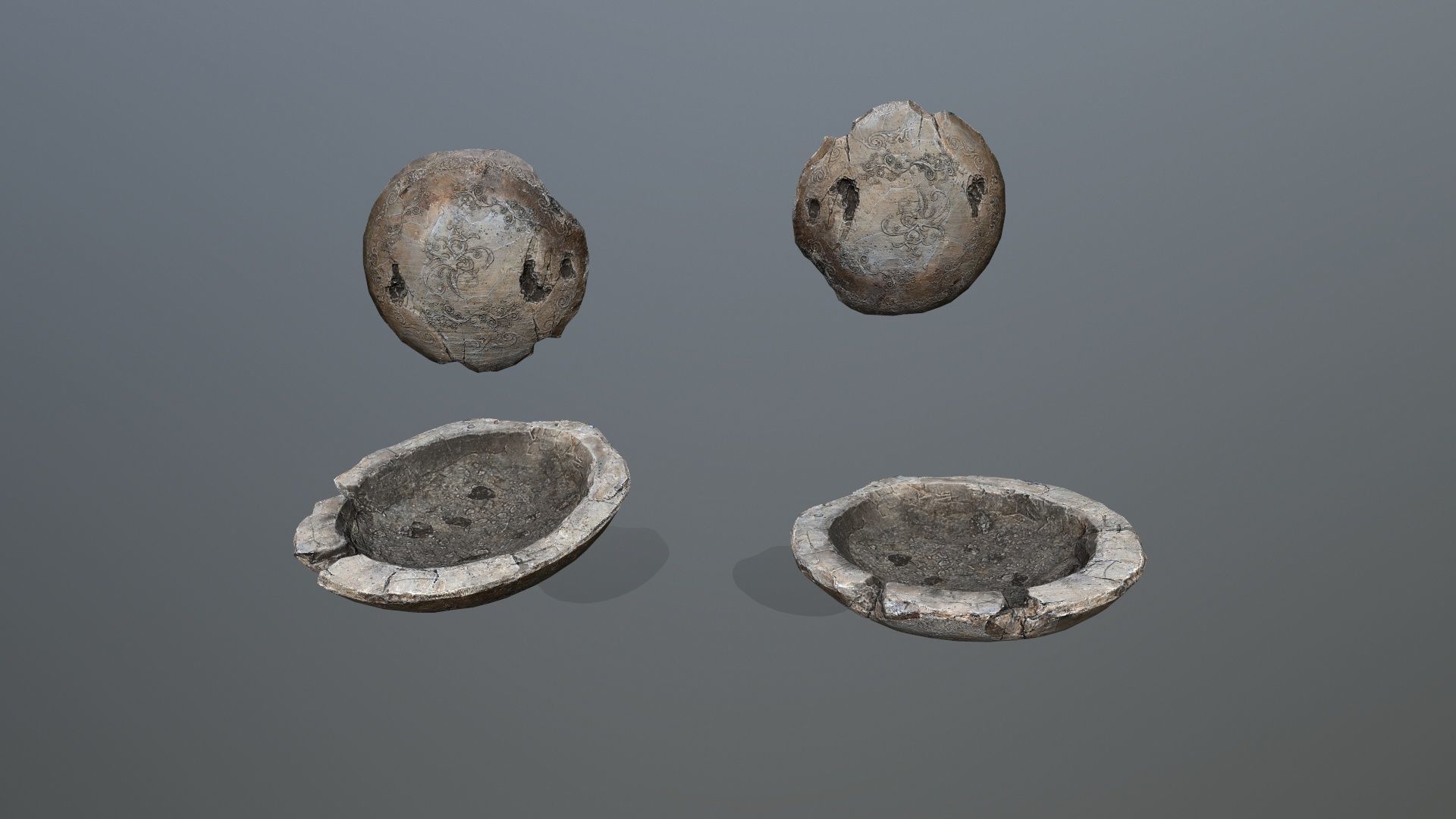 Angel fountain Low-poly 3D model_6