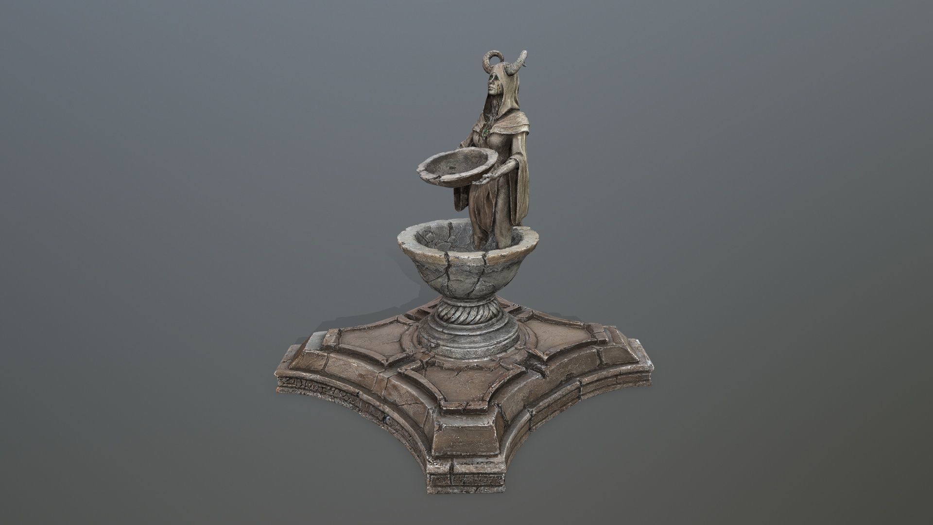 Angel fountain Low-poly 3D model_2