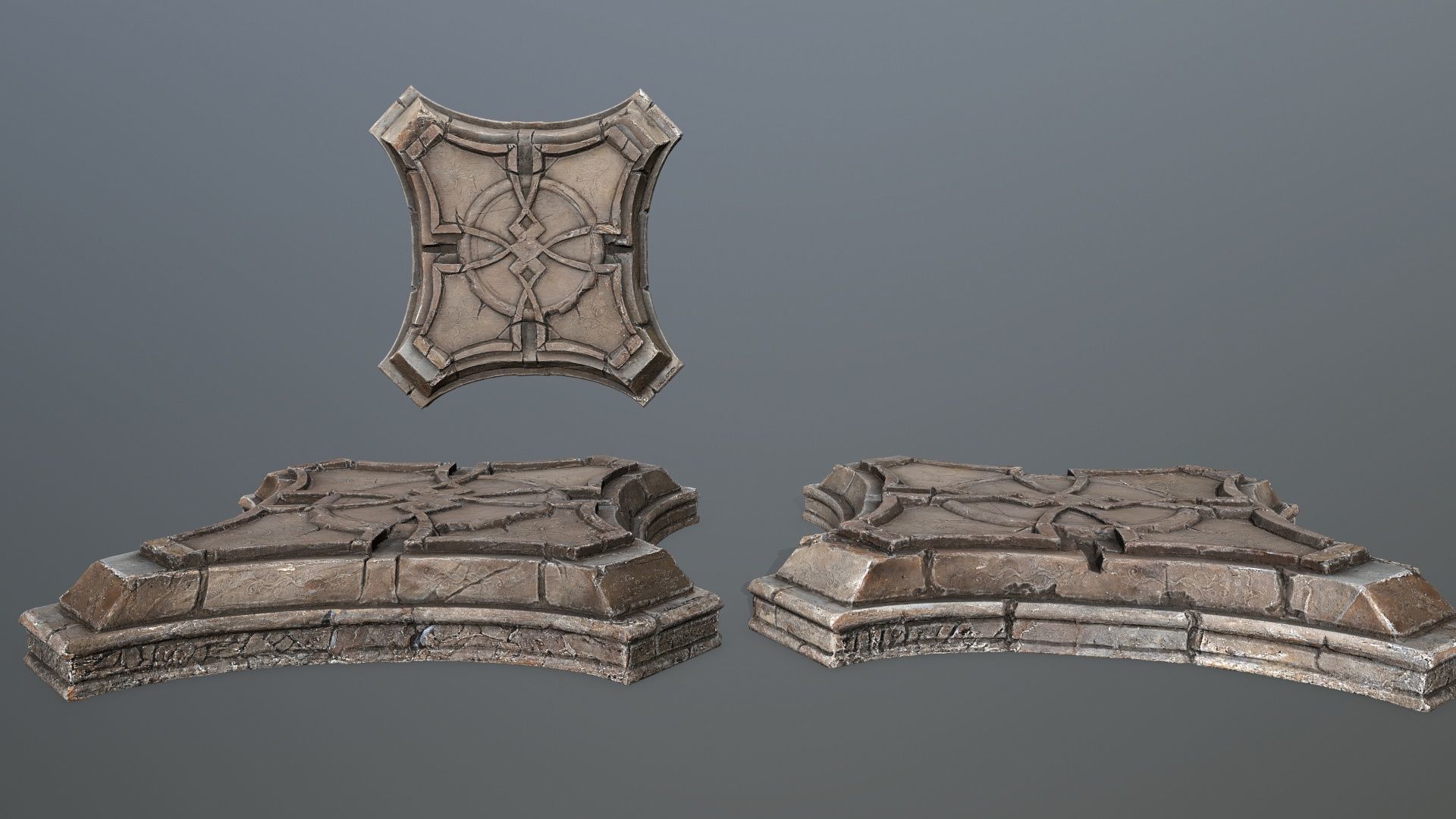 Angel fountain Low-poly 3D model_5