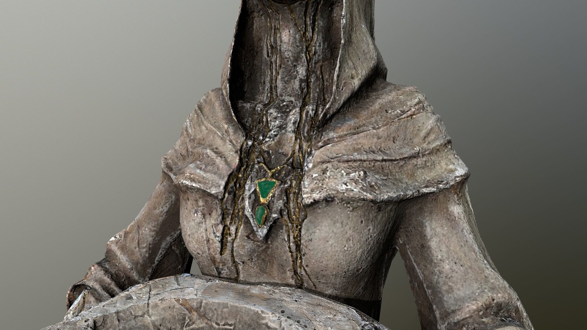 Angel fountain Low-poly 3D model_9