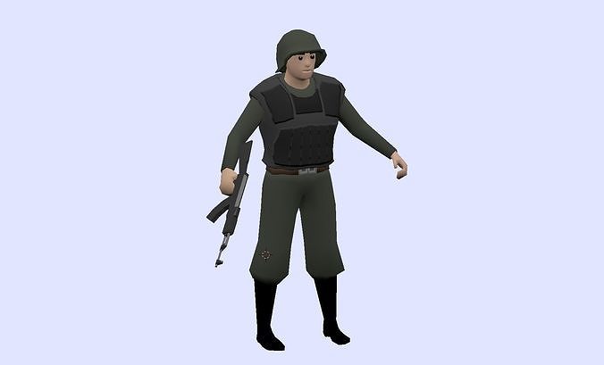 LOW POLY INFANTRY soldier Free low-poly 3D model