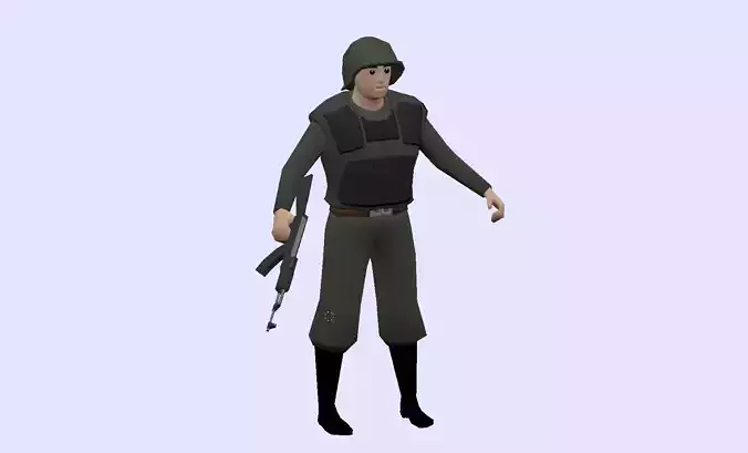 LOW POLY INFANTRY soldier